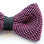 Mens Pink & Black Cross-Hatched Knitted Bow Tie