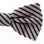 Mens Pink & Green Striped Patterned Cotton Bow Tie