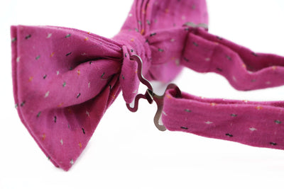 Mens Pink Multicoloured Star Cotton Bow Tie