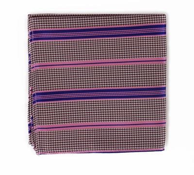 Mens Pink Purple & Red Silk Pocket Square
