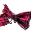 Mens Pink Tarten Plaid Patterned Bow Tie