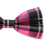 Mens Pink Tarten Plaid Patterned Bow Tie