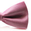 Mens Pink & White Horizontal Stripe With Silver Patterned Bow Tie