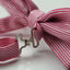 Mens Pink & White Horizontal Stripe With Silver Patterned Bow Tie