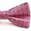 Mens Pink With Black Polka Dots Patterned Bow Tie