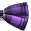 Mens Purple & Black Plaid Patterned Bow Tie