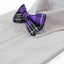Mens Purple & Black Plaid Patterned Bow Tie