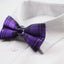 Mens Purple & Black Plaid Patterned Bow Tie