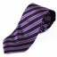 Mens Purple & Dark Purple Striped Patterned 8cm Neck Tie