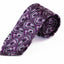 Mens Purple & Grey Boho Paisley Patterned 8cm Neck Tie