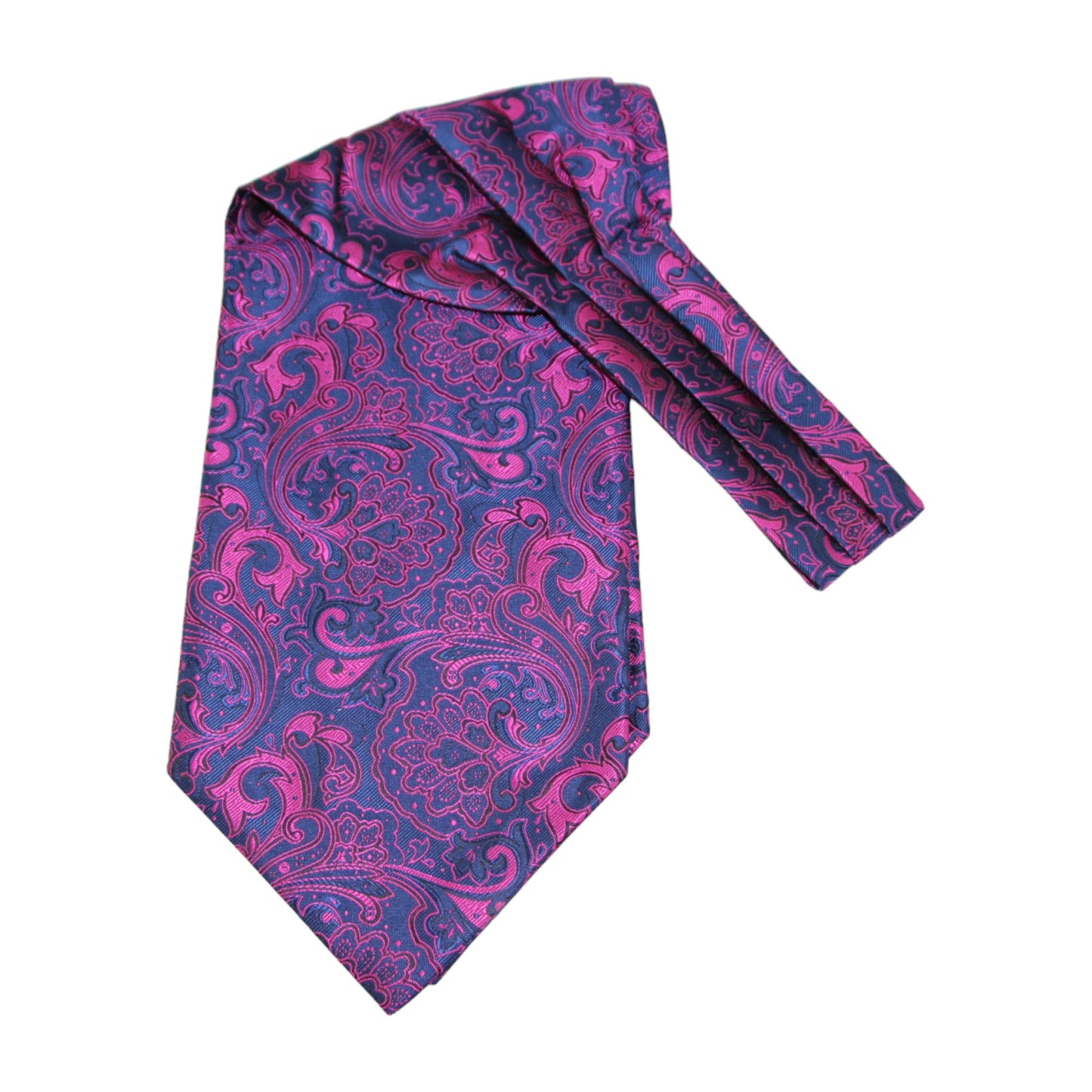 Mens Purple, Navy & Black Paisley Cravat