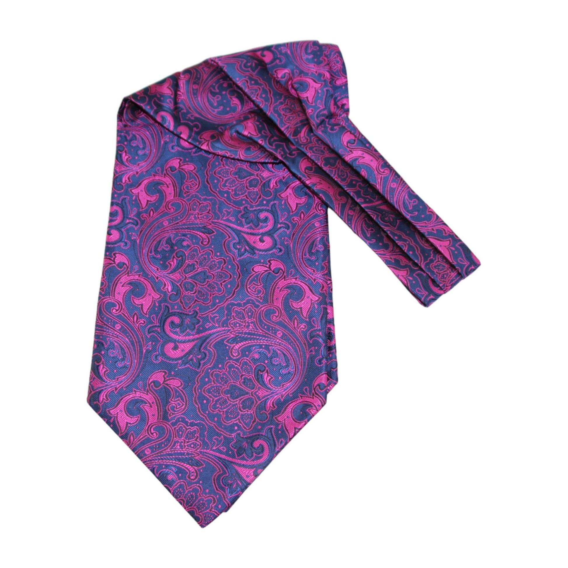 Mens Purple, Navy & Black Paisley Cravat