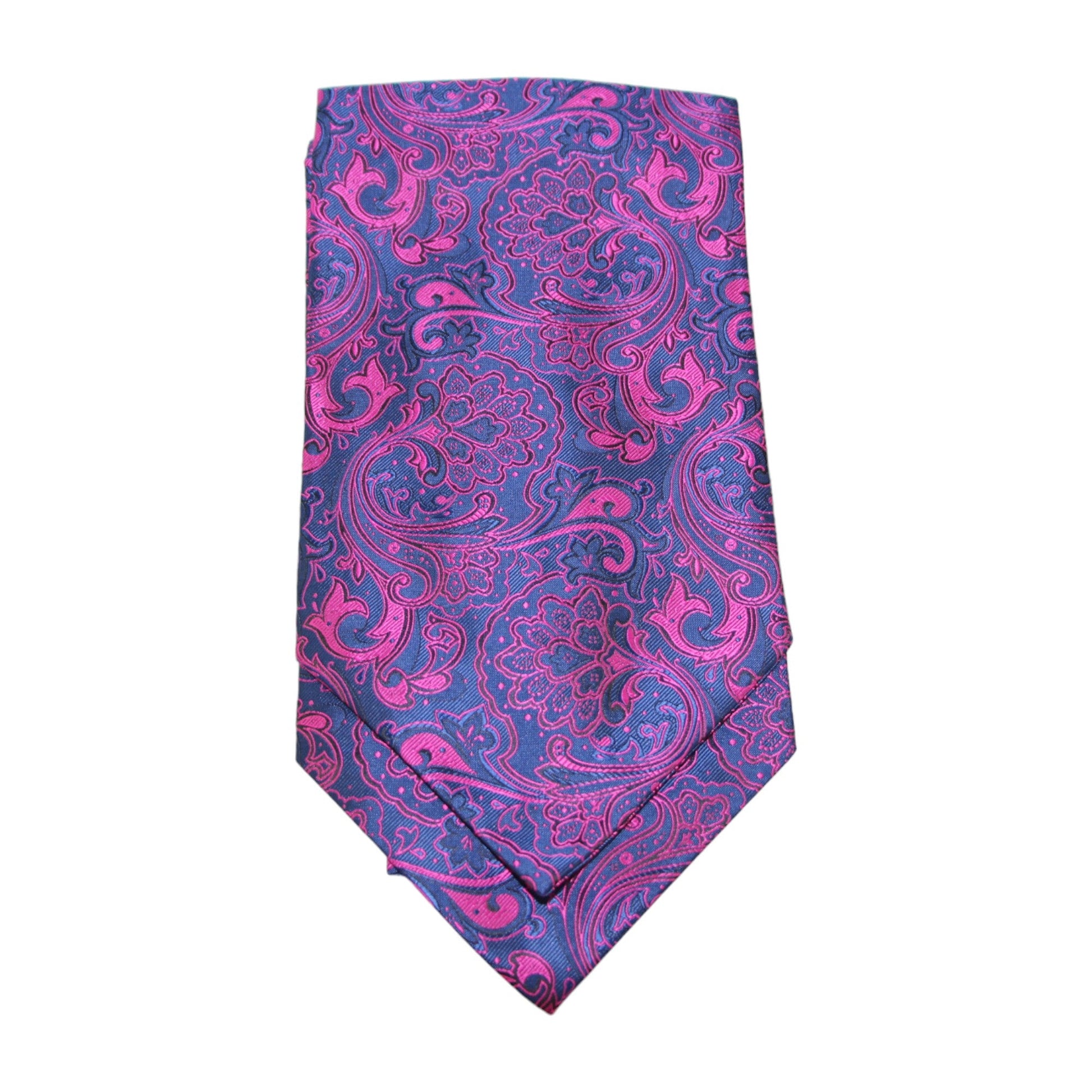 Mens Purple, Navy & Black Paisley Cravat