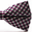 Mens Purple, White & Black Checkered Cotton Bow Tie