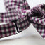 Mens Purple, White & Black Checkered Cotton Bow Tie