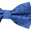 Mens Quality Blue Paisley Patterned Bow Tie