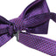 Mens Quality Dark Purple Checkered Patterned Bow Tie