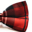 Mens Red And Black Plaid Patterned Bow Tie