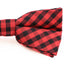 Mens Red & Black Checkered Patterned Bow Tie