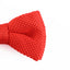 Mens Red Cross-Hatched Knitted Bow Tie
