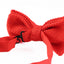 Mens Red Cross-Hatched Knitted Bow Tie