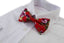Mens Red Floral Patterned Bow Tie