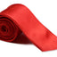 Mens Red Orange 8cm Plain Neck Tie