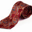 Mens Red & Orange Paisley Patterned 8cm Neck Tie