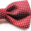 Mens Red Plain Coloured Bow Tie With White Polka Dots
