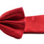 Mens Red Plain Coloured Checkered Bow Tie & Matching Pocket Square Set