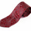 Mens Red & Silver Paisley Patterned 8cm Neck Tie