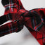 Mens Red Tarten Patterned Bow Tie With Tinsel