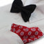 Mens Red, White & Black Mini Paisley Silk Pocket Square