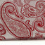 Mens Red & White Boho Paisley Silk Pocket Square
