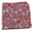 Mens Red & White Boho Paisley Silk Pocket Square