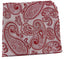 Mens Red & White Boho Paisley Silk Pocket Square