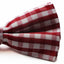 Mens Red, White & Pink Plaid Patterned Tinsel Bow Tie