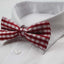 Mens Red, White & Pink Plaid Patterned Tinsel Bow Tie