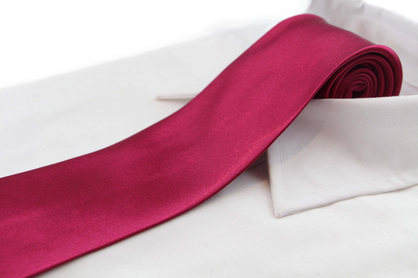Mens Red Wine 8cm Plain Neck Tie