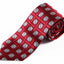 Mens Red With Silver Squares Patterned 8cm Neck Tie