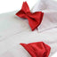 Mens Red With Silver Stars Matching Bow Tie & Pocket Square Set