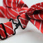 Mens Red With White Diagonal Stripe Patterned Bow Tie