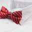 Mens Red With White Diagonal Stripe Patterned Bow Tie