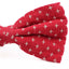 Mens Red With White Star Patterned Cotton Bow Tie