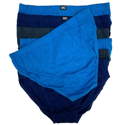 Mens Rio 14 Pairs Slim Fit Briefs Blue/Charcoal Cotton Undies Underwear
