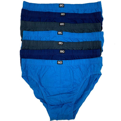 Mens Rio 28 Pairs Slim Fit Briefs Blue/Charcoal Cotton Undies Underwear