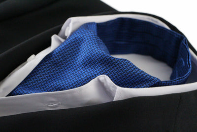 Mens Royal Blue & Black Tetris Patterned Cravat