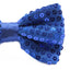Mens Royal Blue Sequin Patterned Bow Tie