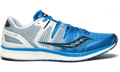 Mens Saucony Liberty Iso Mens Running Shoes White Blue Black Lace Up New Runners