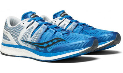 Mens Saucony Liberty Iso Mens Running Shoes White Blue Black Lace Up New Runners